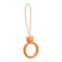 Hurtel Szilikon nyaklánc egy telefonos medve gyűrűjén egy Sleve narancssárga