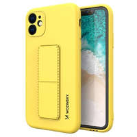 Wozinsky Wozinsky kitámasztható tok Flexible Silicone telefontok az állvány iPhone 12 Mini Sárga