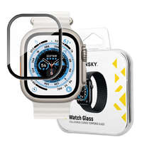 Wozinsky Wozinsky Full Glue edzett üveg Apple Watch Ultra 49mm 9H teljes képernyő edzett üveg fekete kerettel fólia