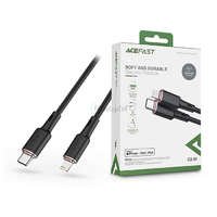 AceFast ACEFAST Type-C - Lightning töltő- és adatkábel 1,2 m-es vezetékkel - ACEFAST C2-01 Mellow Charging Data Cable - 30W - fekete (Apple MFI engedélyes)