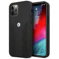 BMW BMW BMHCP12LRSPPPK iPhone 12 Pro Max 6,7" fekete bőr Curve perforált keménytok