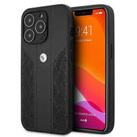 BMW BMW BMHCP13LRSPPPK iPhone 13 Pro / 13 6,1" fekete bőr Curve perforált keménytok