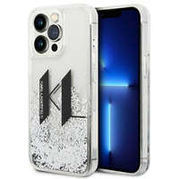 Karl Lagerfeld Karl Lagerfeld KLHCP14XLBKLCS iPhone 14 Pro Max 6,7" ezüst folyékony csillogó kristályos keménytok nagy KL logó
