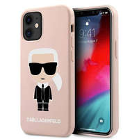 Karl Lagerfeld Karl Lagerfeld KLHCP12SSLFKPI iPhone 12 mini 5,4" keménytok világos rózsaszín szilikon ikonikus tok