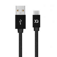 Xqisit Xqisit kábel Cotton USB C 3.0 fekete 1.8m