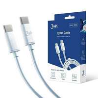 3MK 3MK Hyper kábel USB-C/USB-C 2m 100W kábel fehér képernyővédő fólia