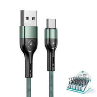 USAMS USAMS kábel fonott U55 2A USB-C 1db készlet U55 zöld 1m SJ449USBSG02 (US-SJ449)