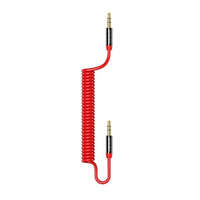 USAMS USAMS Adapter rugós audio jack 3,5mm -3,5mm 1,2m piros