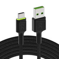 Green Cell USB kábel - USB-C Green Cell GC Ray, 200cm, zöld LED, Ultra Charge, QC 3.0, Ultra Charge, QC 3.0