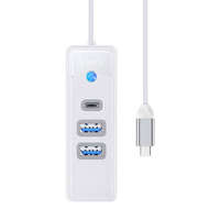 Orico Orico Hub adapter USB-C és 2x USB 3.0 + USB-C, 5 Gbps, 0,15m (fehér)