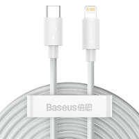 Baseus USB-C kábel Lightning Baseus Simple Wisdomhoz, PD, 20W, 1,5m (fehér) 2 db.
