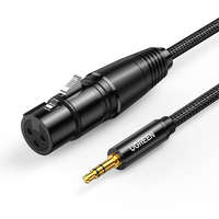 UGREEN UGREEN AV182 XLR kábel 3,5 mm-es AUX csatlakozóhoz 1 m (fekete)