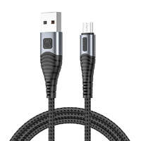 Vipfan USB-Micro USB kábel Vipfan X10, 3A, 1,2m, fonott (fekete)