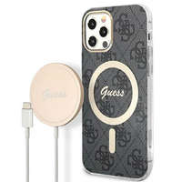 GUESS Eredeti szett GUESS GUBPN61H4EACSK iPhone 12/12 Pro (csomagcsomag Magsafe: tok + töltő 4G / arany - fekete)