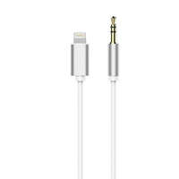 OEM HF Adapter / audio iPhone Lightning 8-pin + Jack 3,5mm fehér kábelt (apa)