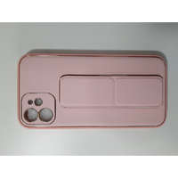 Forcell Forcell Bőr Tok kitámasztós iPhone 12/12 Pro fekete Pink