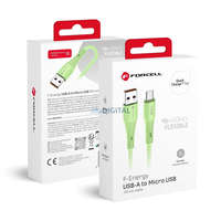 Forcell FORCELL F-ENERGY C341 kábel USB-A - Micro USB QC3.0 2,4A 18W szilikon 1 m zöld
