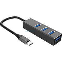 Art ART USB hub Type C - 4xUSB-A - fekete