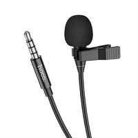 Hoco HOCO mikrofonnal mobil audio dugóhoz Jack 3,5 mm L14 fekete