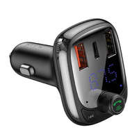 BASEUS BASEUS autós töltő FM Bluetooth MP3 2 x USB 4,8A S-13 fekete CCMT000101