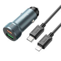 Hoco HOCO autós töltő USB QC 18W + Type-C 20W + kábel Type-C iPhone PD38W Z49B Level fém szürke