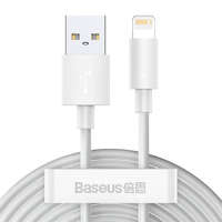 Baseus BASEUS CABLEL USB Apple Lightning 8-pin 2,4a egyszerű bölcsesség Tzcalzj-02 1,5 méteres fehér 2 db készletben