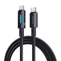 Baseus Baseus világító gomb-vezérlésű gyors töltő adatkábel USB-C-USB-C 100W 2m Cosmic Fekete