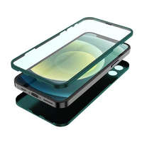 LITO Apple iPhone 12 Pro Lito 360&#039;&#039; Full Protect 2in1 Hátlap + Előlapi Üvegfólia - Sötétzöld