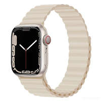 DEVIA Apple iWatch Devia Delux Sport 3 Silicone Magnet 42/44/45mm Óraszíj - Krém