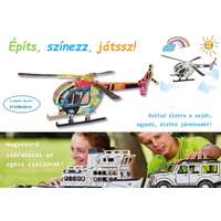 Zafír Press Helikopter - Kifestő karton makett építő - és kreatív szett - Építs, színezz, játssz - egyedül, barátokkal, vagy az egész családdal!