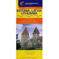 Cartographia Kft. Észtország Lettország, Litvánia autóstérkép 1:700 000 - Európai autótérképek