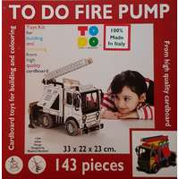 Zafír Press Fecskendős tűzoltóautó - Fire pump, 143 darabos - Kifestő karton makett, modell építő- és kreatív szett