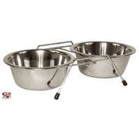 Fém dupla etető macskák és kisebb testű kutyáknak