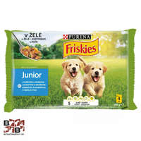 Nestlé Purina Friskies Junior teljes értékű eledel kölyökkutyáknak csirkével-borsóval aszpikban 4 x 100 g (400 g)