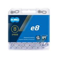 KMC Lánc KMC E8 6-7-8 sebességes e-bike 1/2 x 3/32 136L ezüst/fekete kerékpáros