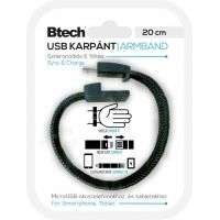 Btech Btech Micro USB Textil Karkötő Fekete
