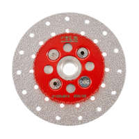 EMIKOO TLS VACUUM gyémánt vágó- és csiszolótárcsa 2 oldalas M14x100 mm - finom szemcseméret piros