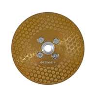 EMIKOO TLS ROUND DOT ELECTROPLATED GOLDEN galvanizált gyémánt vágó- és csiszolótárcsa 2 oldalas M14xd125 mm