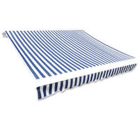  kék/fehér vászon napellenző tető 500x300cm (a váz nem tartozék)