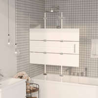  fehér ESG zuhanykabin összecsukható ajtóval 100 x 140 cm