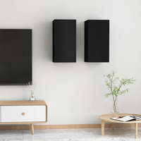 2 db fekete forgácslap TV-szekrény 30,5 x 30 x 60 cm