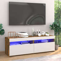  2 db barna tölgyszínű TV-szekrény LED-ekkel 60 x 35 x 40 cm