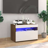  barna tölgyszínű TV-szekrény LED-ekkel 60 x 35 x 40 cm