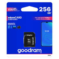 GoodRAM 256GB microSDXC Goodram UHS-I U1 memóriakártya + adapter (M1AA-2560R12)