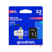 GoodRAM 32GB microSDHC Goodram UHS-I CL10 memóriakártya + OTG kártyaolvasó (M1A4-0320R12)