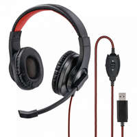 Hama Hama HS-USB400 sztereó headset fekete-piros (139927)