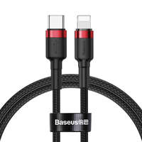 Baseus Baseus Cafule USB-C–Lightning PD kábel, 18W, 1m, fekete-piros (CATLKLF-91)
