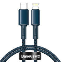 Baseus Baseus USB-C-Lightning nagy sűrűségű fonott kábel, 20W, 5A, PD, 1m, kék (CATLGD-03)