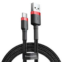 Baseus Baseus Cafule USB-A - USB-C kábel 0,5 m fekete-piros (CATKLF-A91)