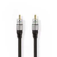 Nedis Nedis RCA Dugasz x2, PVC, antracit, aranyozott digitális audio kábel, 1.5m (CAGC24170AT15)